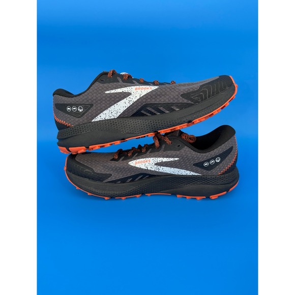 Brooks Divide 4 GORE-TEX Trail Running Shoes Men Size 8 Black Orange - Picture 8 of 11